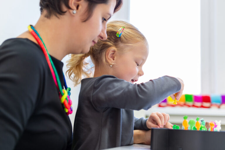 toddler in therapy session